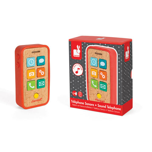 Wooden Mobile Telephone With Sounds - Easy Family Fun